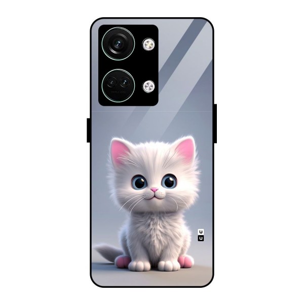 Cute Kitten Sitting Glass Back Case for Oneplus Nord 3