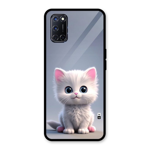 Cute Kitten Sitting Glass Back Case for Oppo A52