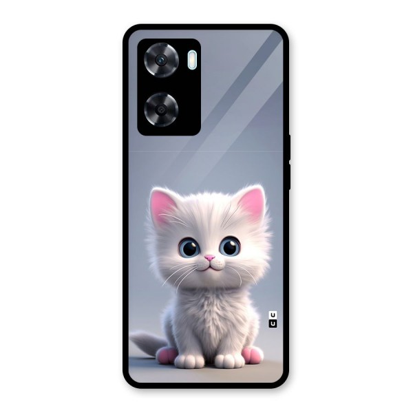 Cute Kitten Sitting Glass Back Case for Oppo A77s