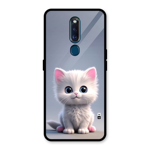 Cute Kitten Sitting Glass Back Case for Oppo F11 Pro