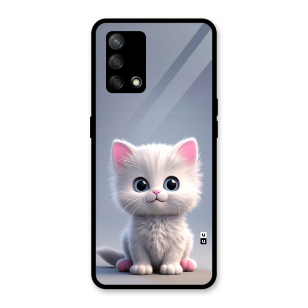 Cute Kitten Sitting Glass Back Case for Oppo F19