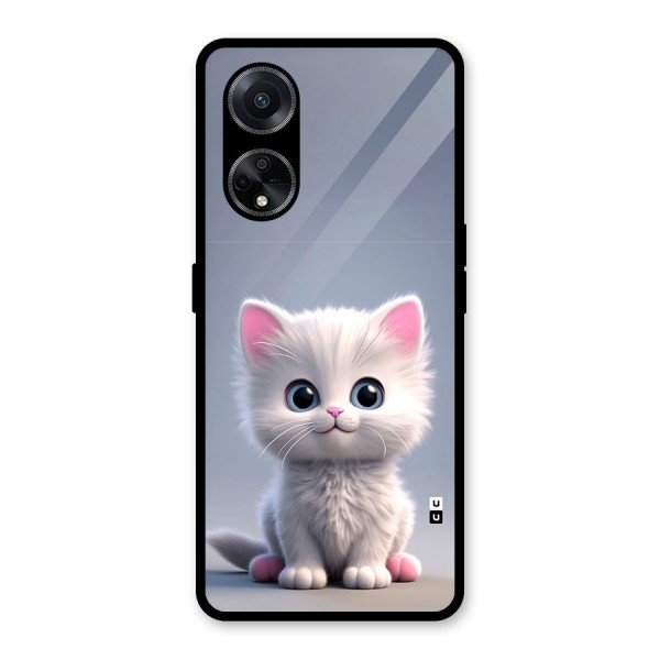 Cute Kitten Sitting Glass Back Case for Oppo F23