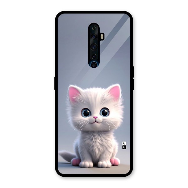 Cute Kitten Sitting Glass Back Case for Oppo Reno2 Z