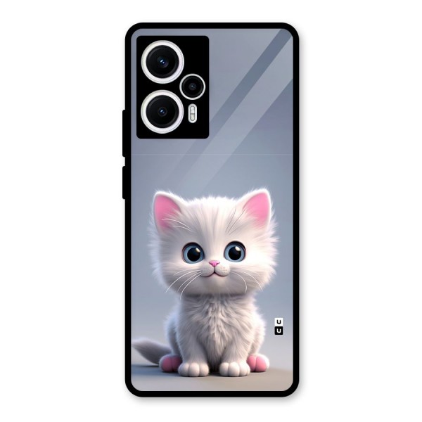 Cute Kitten Sitting Glass Back Case for Poco F5