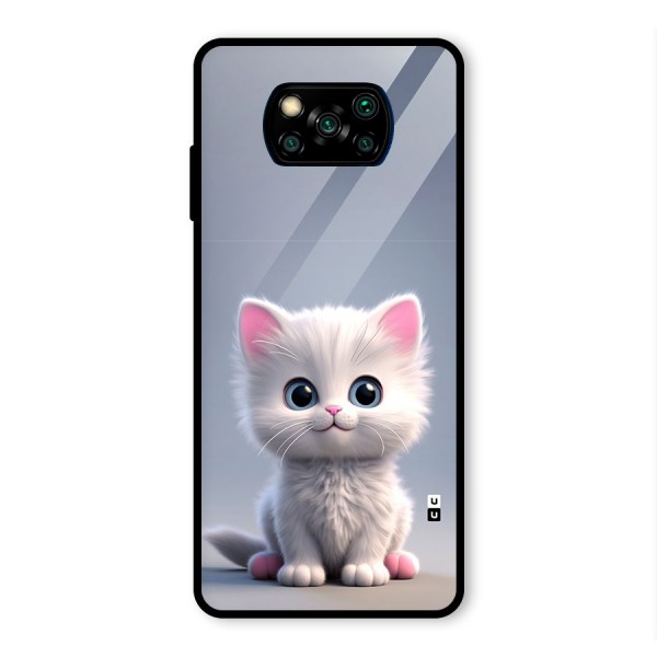 Cute Kitten Sitting Glass Back Case for Poco X3 Pro