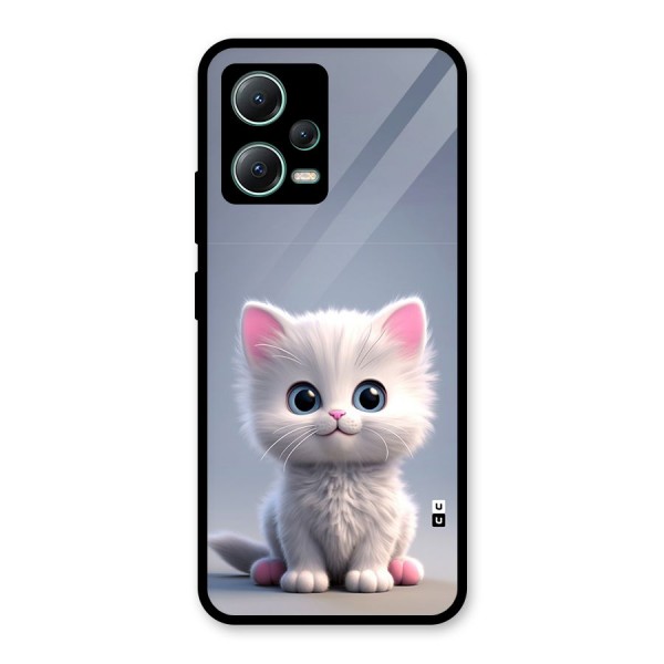 Cute Kitten Sitting Glass Back Case for Poco X5