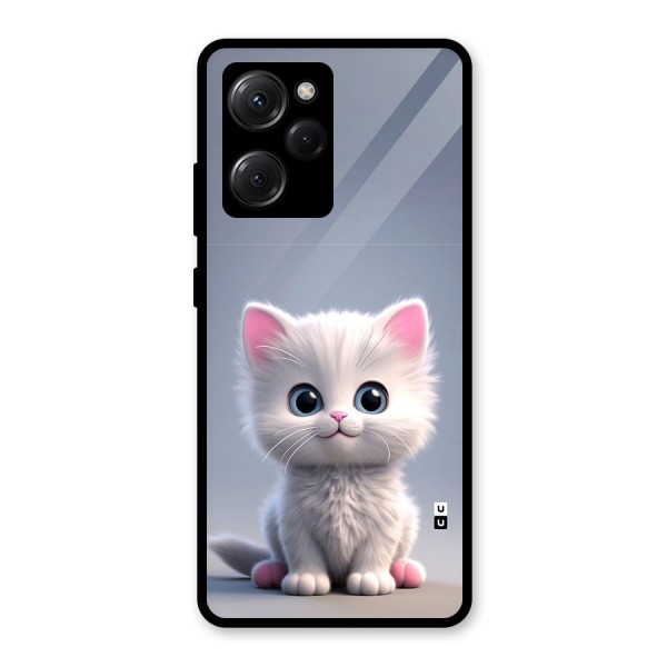 Cute Kitten Sitting Glass Back Case for Poco X5 Pro