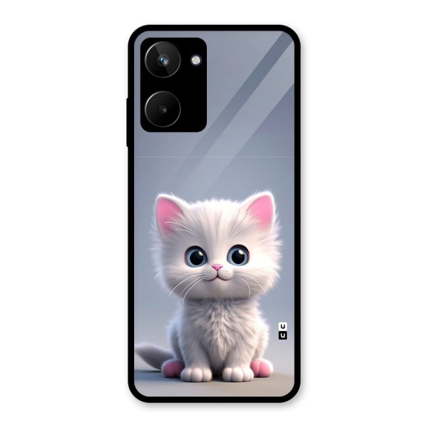 Cute Kitten Sitting Glass Back Case for Realme 10