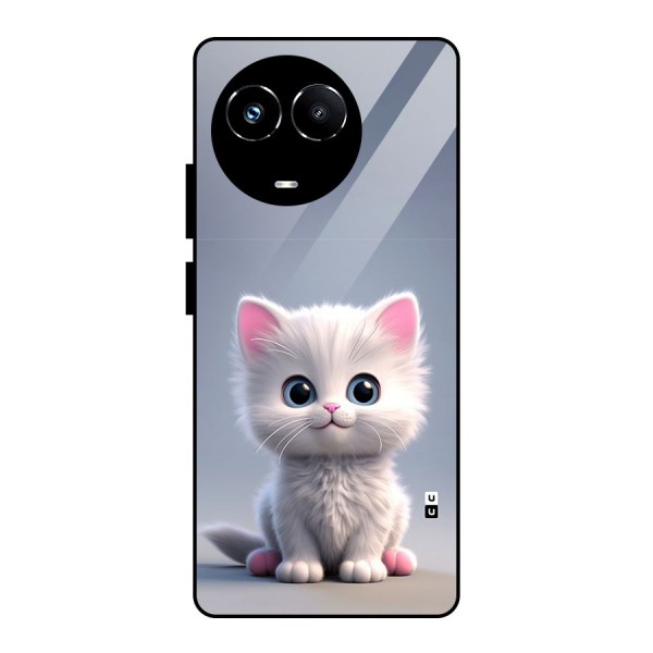 Cute Kitten Sitting Glass Back Case for Realme 11X