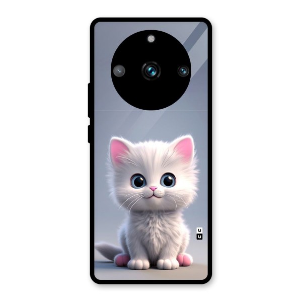 Cute Kitten Sitting Glass Back Case for Realme 11 Pro