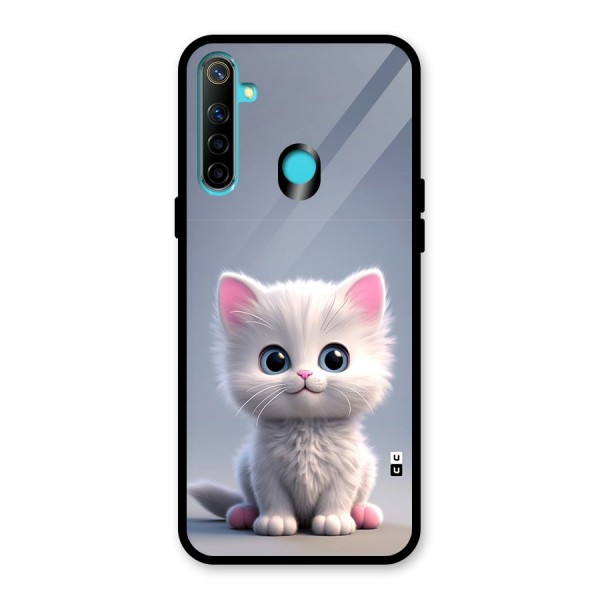 Cute Kitten Sitting Glass Back Case for Realme 5