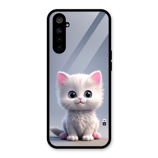 Cute Kitten Sitting Glass Back Case for Realme 6