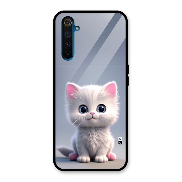 Cute Kitten Sitting Glass Back Case for Realme 6 Pro