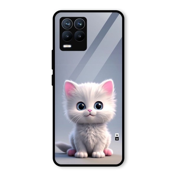 Cute Kitten Sitting Glass Back Case for Realme 8 Pro