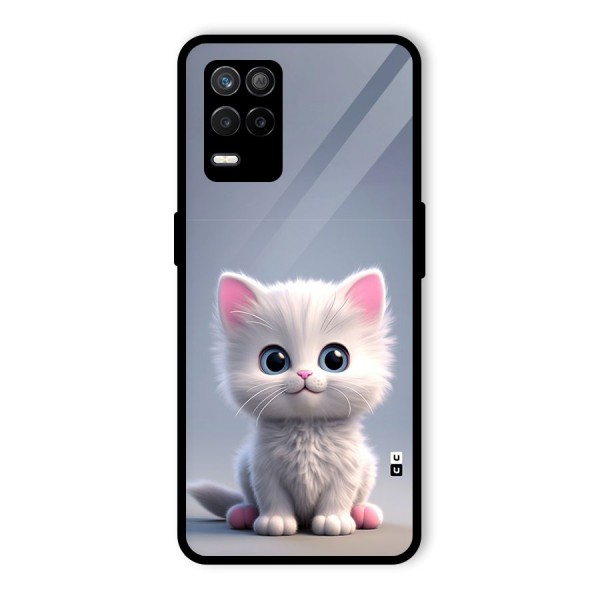 Cute Kitten Sitting Glass Back Case for Realme 8s 5G