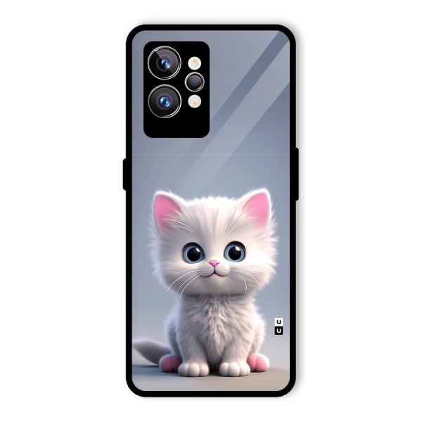 Cute Kitten Sitting Glass Back Case for Realme GT2 Pro