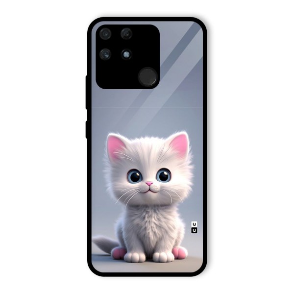 Cute Kitten Sitting Glass Back Case for Realme Narzo 50A