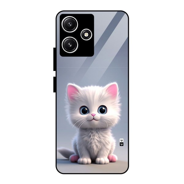 Cute Kitten Sitting Glass Back Case for Redmi 12 5G