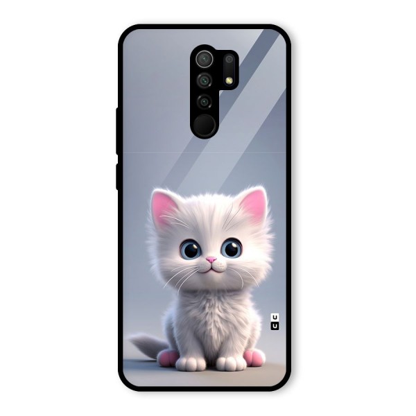 Cute Kitten Sitting Glass Back Case for Redmi 9 Prime