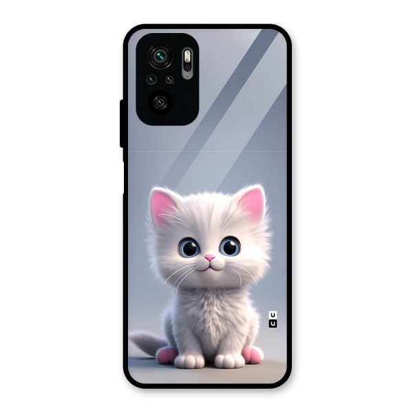 Cute Kitten Sitting Glass Back Case for Redmi Note 10