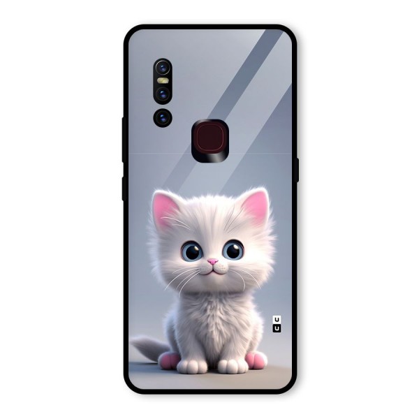 Cute Kitten Sitting Glass Back Case for Vivo V15