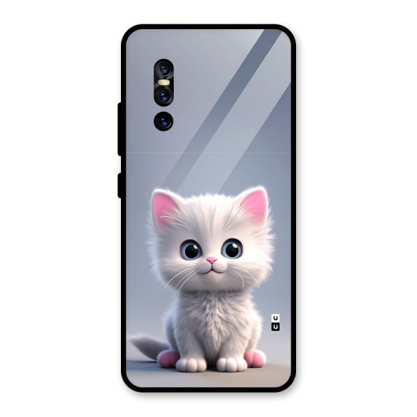 Cute Kitten Sitting Glass Back Case for Vivo V15 Pro