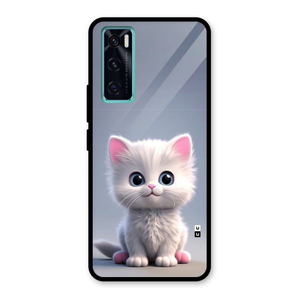 Cute Kitten Sitting Glass Back Case for Vivo V20 SE