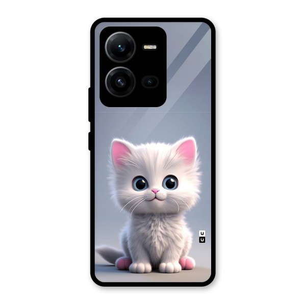 Cute Kitten Sitting Glass Back Case for Vivo V25