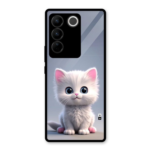 Cute Kitten Sitting Glass Back Case for Vivo V27