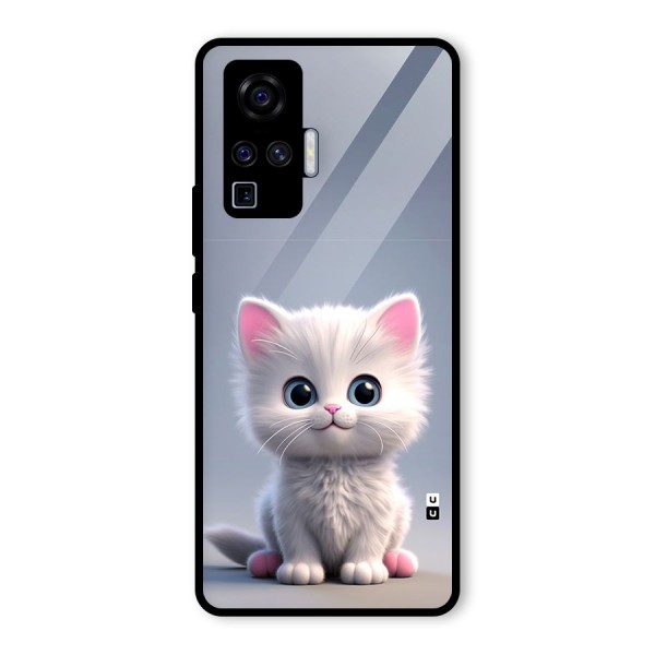 Cute Kitten Sitting Glass Back Case for Vivo X50 Pro