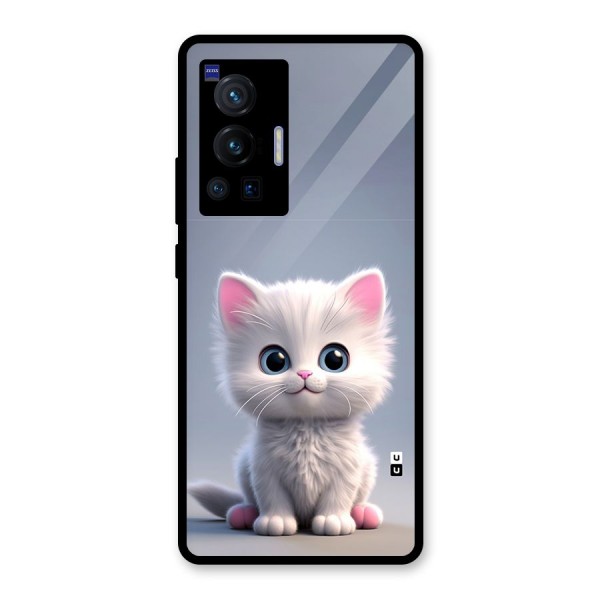 Cute Kitten Sitting Glass Back Case for Vivo X70 Pro