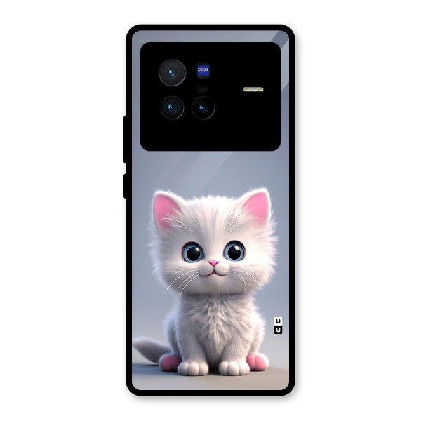 Cute Kitten Sitting Glass Back Case for Vivo X80