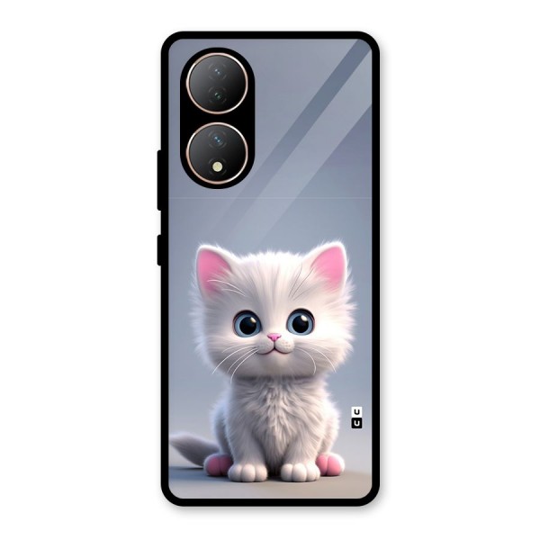 Cute Kitten Sitting Glass Back Case for Vivo Y100A