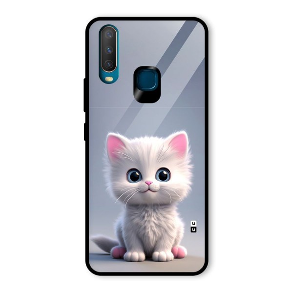 Cute Kitten Sitting Glass Back Case for Vivo Y12