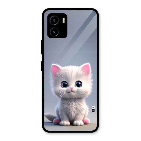 Cute Kitten Sitting Glass Back Case for Vivo Y15s