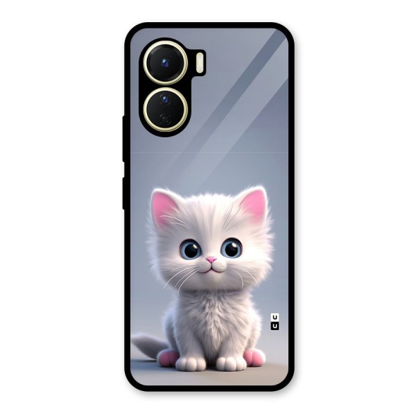 Cute Kitten Sitting Glass Back Case for Vivo Y16