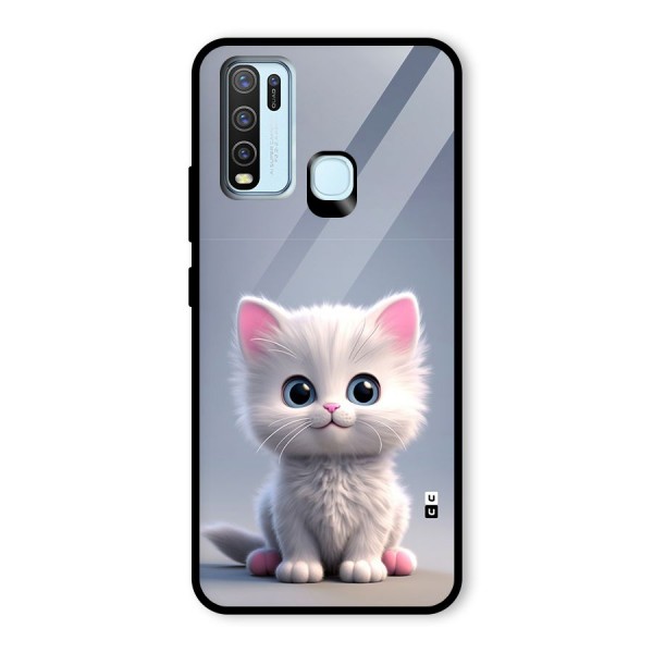 Cute Kitten Sitting Glass Back Case for Vivo Y50