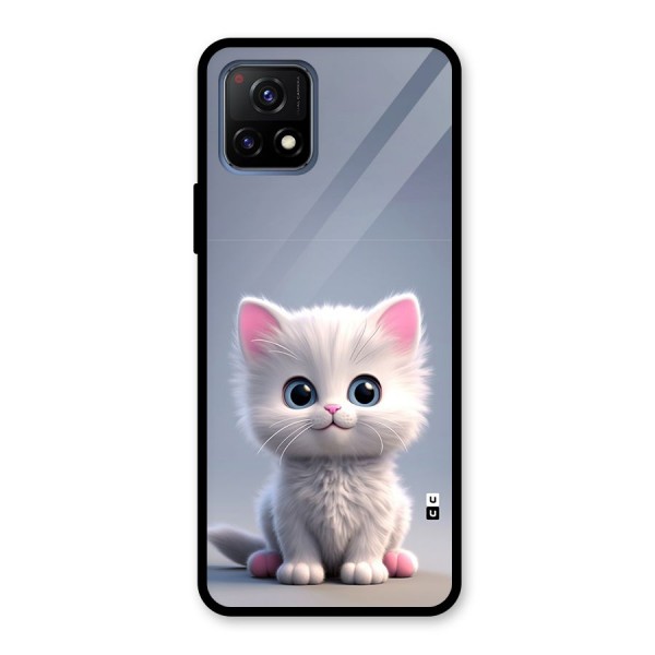 Cute Kitten Sitting Glass Back Case for Vivo Y72 5G