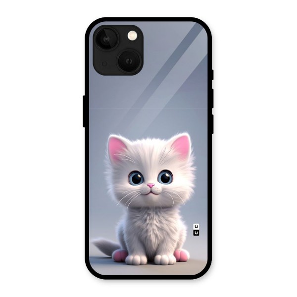 Cute Kitten Sitting Glass Back Case for iPhone 13