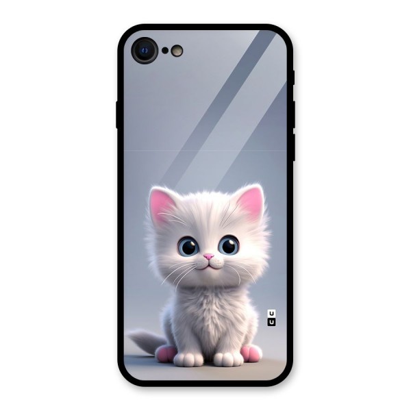 Cute Kitten Sitting Glass Back Case for iPhone 8