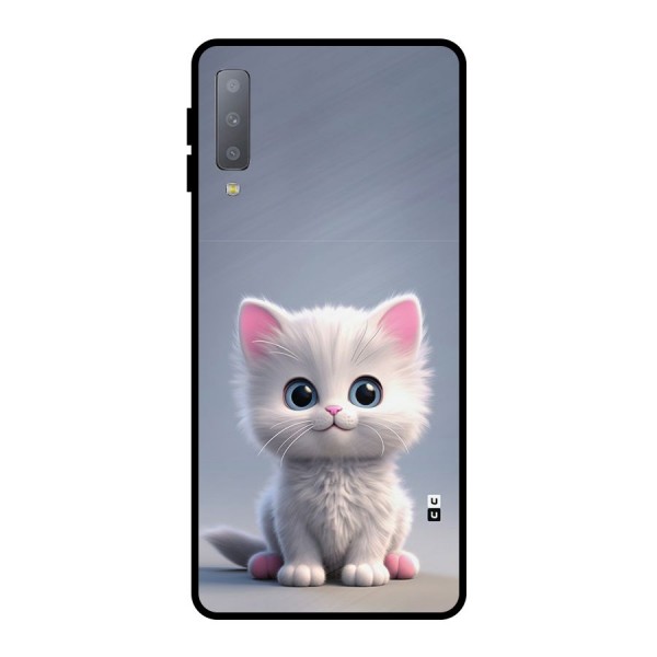 Cute Kitten Sitting Metal Back Case for Galaxy A7 (2018)