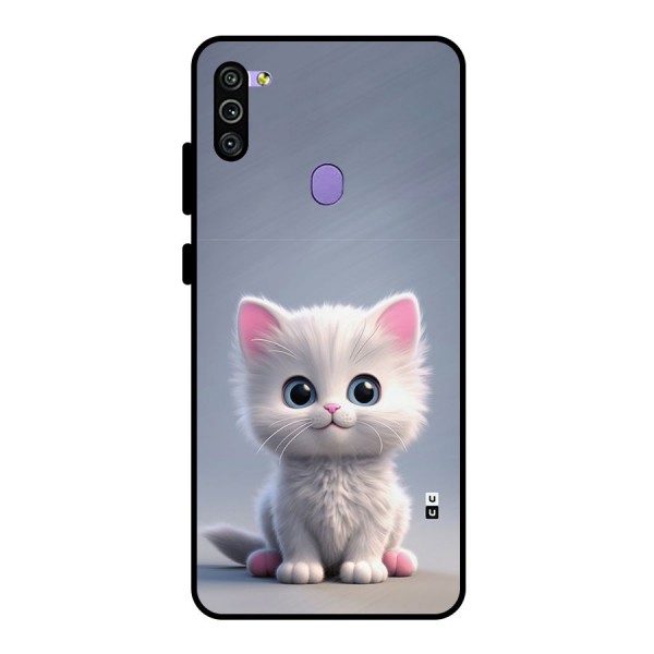 Cute Kitten Sitting Metal Back Case for Galaxy M11