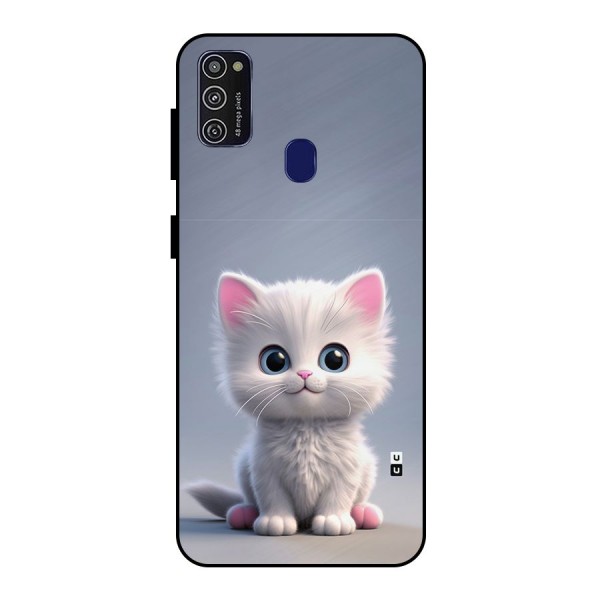 Cute Kitten Sitting Metal Back Case for Galaxy M21