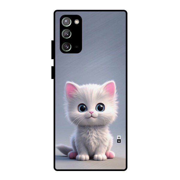 Cute Kitten Sitting Metal Back Case for Galaxy Note 20