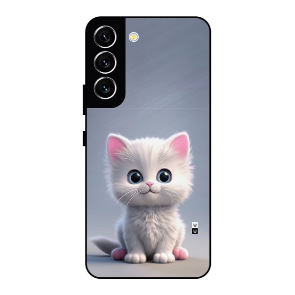 Cute Kitten Sitting Metal Back Case for Galaxy S22 5G