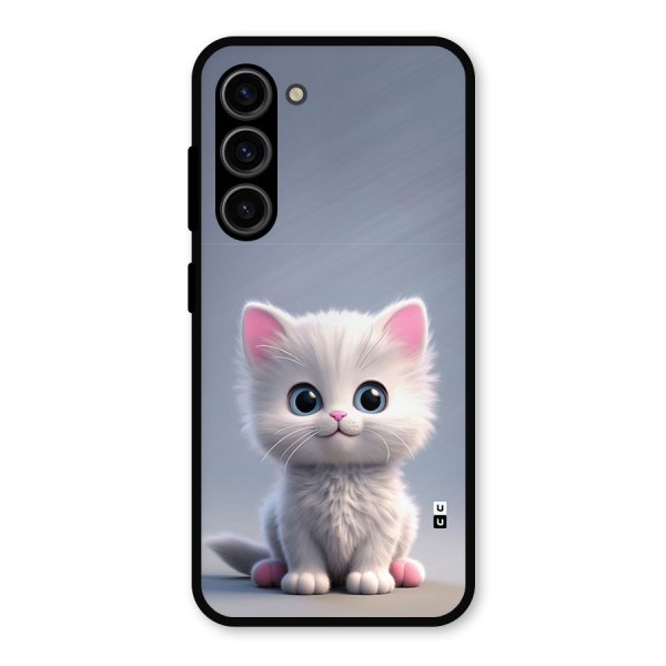 Cute Kitten Sitting Metal Back Case for Galaxy S23