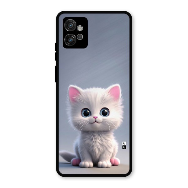 Cute Kitten Sitting Metal Back Case for Moto G32