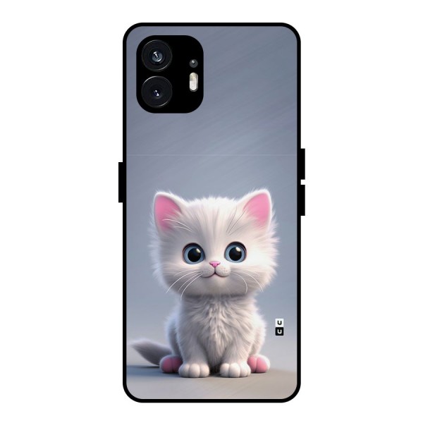 Cute Kitten Sitting Metal Back Case for Nothing Phone 2