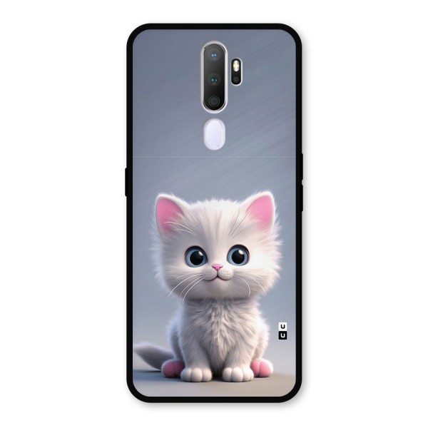 Cute Kitten Sitting Metal Back Case for Oppo A9 (2020)