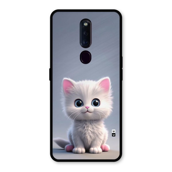 Cute Kitten Sitting Metal Back Case for Oppo F11 Pro